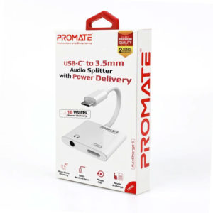 USB-C to 3.5mm audio adapter with power delivery