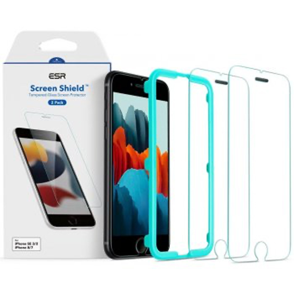 ESR Tempered -Glass Screen Protector with Speaker Shield for iPhone SE (2022/2020)
and iPhone 8/7 - 2 Pack