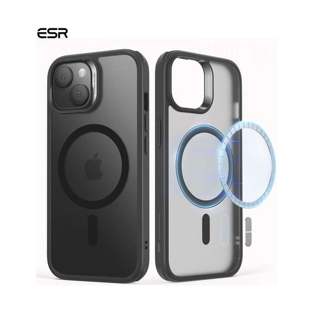 Classic Hybrid Case (HaloLock), Compatible with iPhone 15, Clear Black Clear Black