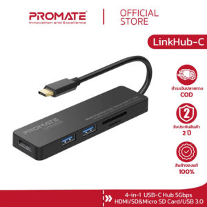 5-in-1 USB-C hub with 4K HDMI, 2 USB 3.0,MicrodSD and SD Card  Slots