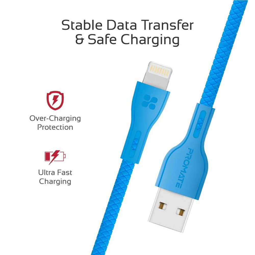 1.2m Lightning Connector Cable with Fast Charging 2A Support